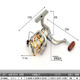 Spinnrolle zum Meeresangeln, Köder-Angelrolle SG2000A, runde Polfisch-Spinnrolle aus Metall, FR005 267C