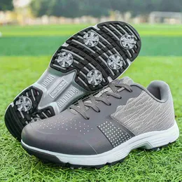 Inne produkty golfowe zawodowe buty golfowe Non Slip Spikes Sneakers golfowy duży rozmiar 39-48 Golfa Trenerzy sportowcy mężczyźni wodoodporne obuwie HKD230727