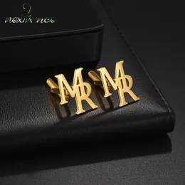 Pins Brooches Nextvance Personalized Letter Cufflinks Accessories Custom Name Buttons Jewelry Alphabet Mens Wedding Gifts 230727
