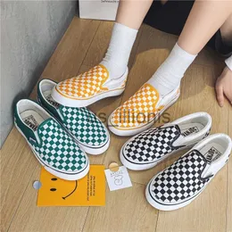 Обувь для одежды 35-44 Big Size Black White Plaid Canvas обувь для женщин 2023 Flat Casual Shoes Unisex Summer Women Loafers Lazy Sneake J230727