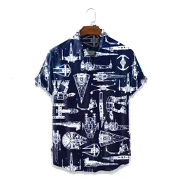 Camicie casual da uomo Moda Abbigliamento vintage Macchina aerospaziale Stampa traspirante Manica corta Magliette da uomo e da donna hawaiane 230726