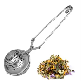 10Pic Tea Infuser rostfritt stål Återanvändbar kulform TEA Sil Metal Mesh Tea Filter Portable Teapot269f