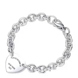 Charm armband armband för kvinnor 925 sterling sier hjärtformad hänge o-formad kedja högkvalitativ lyxmärke smycken flickvän dhfz6