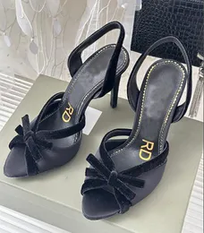 Designer Stiletto heel Butterfly real silk crystal Pointed decoration Sandals Shoes Leather Women's Foot bare water diamond belt wedding party Lady Sexy EU35-41
