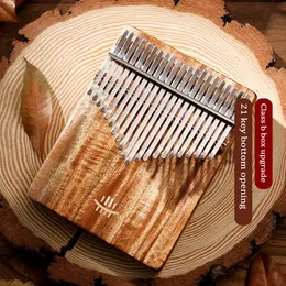 Novelty Items 21/17 Key Kalimba Acacia Walnut Curly Figure Keyboard Thumb Piano Kalimba Musical Instruments With Accessories 230727