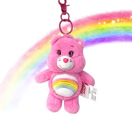 Partihandel söt björn plysch leksak nyckelring regnbågbjörn kärlek björn väska hänge semester gåva