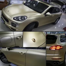 Champagne Gold Matte Metallic Vinyl Sticker Car Wrap Film With Air Release Vehicle Car Wrapping Foil Storlek 1 52x18m 5x59ft2084