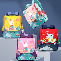 Backpacks Cute Cartoon Printed Rabbit Dinosaur Boys High Quality Lightweight Spine Guard Kindergarten Schoolbag 230726