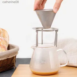 Doppelschicht Titan Kaffeefilterhalter Gießen Sie über Kaffee Tropf Mesh Kaffee Tee Filterkorb Werkzeuge Camping Geschirr L230621