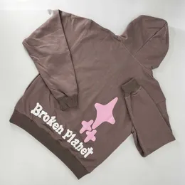 24ss rotto pianeta uomo femminile con cappuccio americano della coppia di strade popolare marca di moda graffiti stampati di graffiti stampare y2k 3d spoamgraffiti cappotto giacca