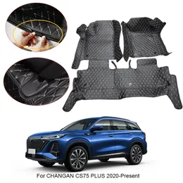 Tapete de carro 3D Full Surround para CHANGAN CS75 Plus 2020-2025 Forro protetor Almofadas para pés tapete couro PU acessório à prova d'água