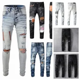 designer Jeans ksubi jeans stacked jeans men distressed ripped skinny cowboy pant Rock revival trousers straight letter Hip Hop cool fashion sty F5pe#
