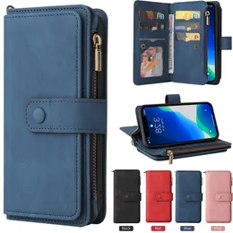 Plånböcker för OnePlus 10T Flip Case Multi 15card slot läder täckning ett plus ess pro blixtlås plånbok fodral oneplus 10t 10 t 9 proffs