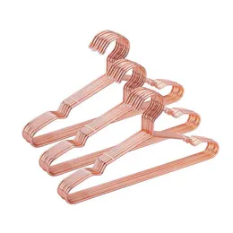 Cabide de roupas de metal rosa dourado infantil 32 cm cabide de camisas com entalhes bonito pequeno forte cabide de casacos para crianças 30 pçs Lote T3169