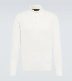 Designer Men Polos skjorta Loro Piana Classic Styles Ml Cotton Polo Shirts Långärmad mode Autumn och vinter toppar