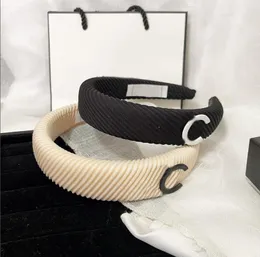 Varumärkesdesigner dubbel bokstav tryck pannband kvinnor flicka elastisk hår hoop casual sport yoga svamp hårband hårstråjawelry