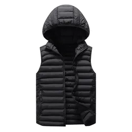 Herrenwesten Herren Winter Ärmellose Jacke Männer Daunenweste Warme Starke Kapuzenmäntel Männliche Cottonpadded Arbeitsweste Gilet Homme 6XL