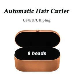 Blue Gold 8 Heads Multi-Function Hair Curler hårtorkare Automatiska curlingjärn med presentförpackning för grov och normal rätning iro281y