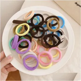 Hårstift 20 stycken av hög elastisk hållbar sömlös rep Korean hårstrån tillbehör blandad färg gummiband kvinnor ring droppleverans dho35