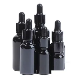 Förpackningsflaskor Premiumflaskor Glas UV -resistent ögondroppare för kosmetisk per essens Black Essential Oil Drop Delivery Office School OT6GY