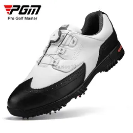 Andere Golfprodukte PGM Golfschuhe Herren erste Schicht wasserdichte Schuhe aus Rindsleder Aktivität Nagel Turnschuhe Knopf Schnürsenkel zum Versenden von Spikes. HKD230727