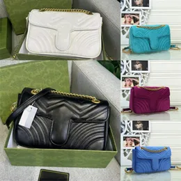 Designer Marmont Camera Bag Crossbody Chains Shoulder Bags Luxury Black White Rde Women Velvet Handbag Purse Genuine Leather Classic Letter Wallet