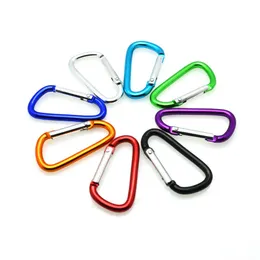 100pcs lot Aluminum Carabiner Snap Hook Keychain For Paracord Outdoor Activities Hiking Camping 8 Colors269v