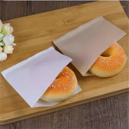 100pcs Pack 12x12cm Biscuits Dounut Paper Bags Bread Bread Bakery Backing Kraft Sandwich Donut Bag Wrap2310