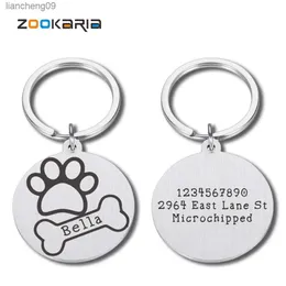 Personalisierte individuelle Identifikation Namensschild Gravur Anti-verlorene Hunde-ID-Tags für Welpen-Katzenhalsband-Anhänger Adressanhänger L230620