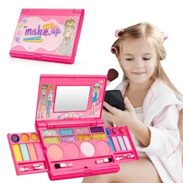 DIY Princess Girls Cosmetics Play Play Palette Vanity с зеркалом, промытым и не токсичным набором для макияжа для детей ролевая игра 200V