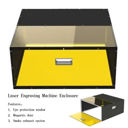 レーザー彫刻マシンエンクロージャーアクリル酸ダストプルーフ保護ボックス650x650x292mm強力な吸引ファン付き煙排気
