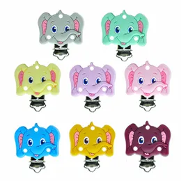 Teethers Toys 3Pcs Elephant Silicone Clip BPA Free DIY Baby Dummy Chain Nipple Holder borns Soother Nursing Teething 230726