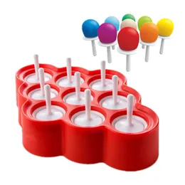 Ice Cream Tools s Silicone Lolly Mini Pops Mold Cube Ball Maker Vassoio Stampi per ghiaccioli colorati fai-da-te con 9 adesivi 230726