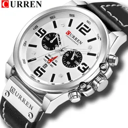 Fashion Classic Watch Black White Chronograph Watch Men Curren 2018 Men's Watches Casual Quartz Wristwatch Male Clock Reloj H224U