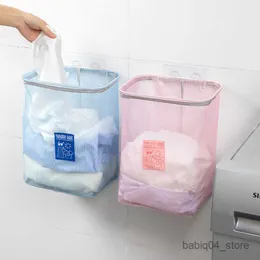 Depolama sepetleri duvara monte çamaşır sepeti katlanabilir depolama sepeti ev oyuncak organizatör örgü çanta banyo kirli giysiler depolama örgü çanta R230726