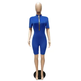 Vestidos anjamanor sexy macacão mulheres verão macacão shorts ativo wear athleisure zíper bodycon playsuit uma peça outfit d36bh26