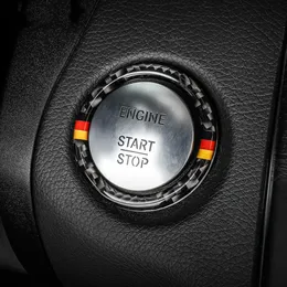 För Mercedes Benz C E -klass W205 W213 GLC CAR MOTOR START STOPT Tändning Key Ring Sticker Kolfiber Trim Interiör Tillbehör223N