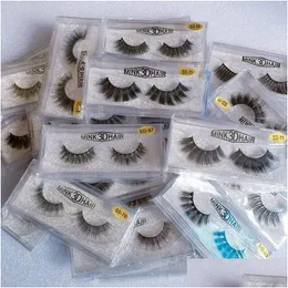 Andra hälsoskönhetsartiklar i lager 3D Mink Eyelashes Eye Makeup False Lashes Thick Fake Extension Tools 20 Styles Drop Delivery Dhhdw