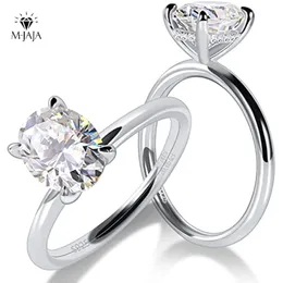 Bröllopsringar Engagemang för Women Solitaire Ring 925 Sterling Silver 13ct Oval Cut D Color VVSI Lab Diamond Bands Jewelry 230726