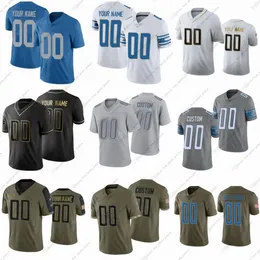 97 Aidan Hutchinson Football Jerseys Jared Goff Dandre Swift Penei Sewell Jarrad Davis Barry Sanders Jameson Williams Amon Ra St Brown