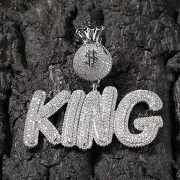 Ожерелья с подвесками TopBling в стиле хип-хоп A-Z, ожерелье с подвеской в виде букв на заказ, символ доллара, пряжка, полный циркон 230727