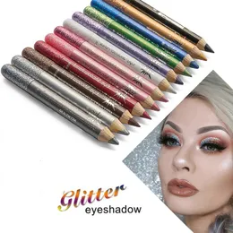 Lidschatten-/Liner-Kombination, attraktive glitzernde Eyeliner-Stifte – 12 Metallic-Farben, Eyeliner, Lidschattenstift-Set, natürliche, langlebige Make-up-Stifte, 230726