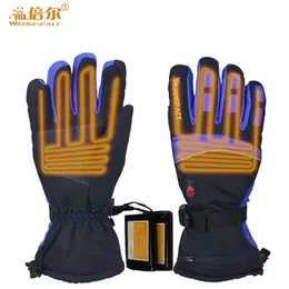 Ski Gloves 20p 5600MAH Smart Electric Heated Outdoor Warm Sport Skiing Lithium Battery 4 Finger Palm Hand Back Self Heating 230726
