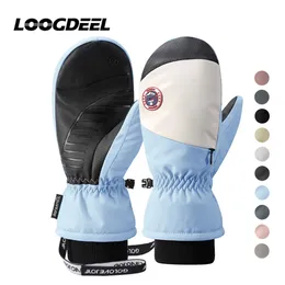 Skidhandskar Loogdeel Winter Warm Outdoor Sports Snowboard Snöskidåkning Termisk fleece män Kvinnor Touch Waterproof Windproof 230726