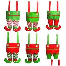 Noel Süslemeleri Elf Şeker Çantaları Noel Baba Ruhu Pantolon Cep Dekoru Tatil Partisi Hediyeleri Noel Dekorasyonu JK2010XB DROP TESLİMİ DHTWA