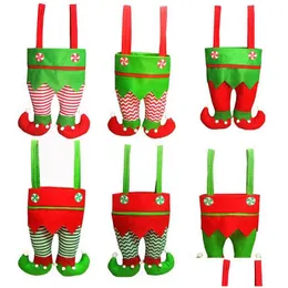 Decorações de Natal Elf Sacos de Doces Calças do Espírito do Papai Noel Decoração de Bolso Presentes para Festas de Natal Decoração de Natal Jk2010Xb Drop Delivery Dhtwa