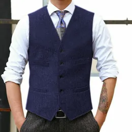 Mens Vests Vneck Suit Vest Wool Herringbone 형식 신랑 웨딩 턱시도 양복 조끼 플러스 비즈니스 230726