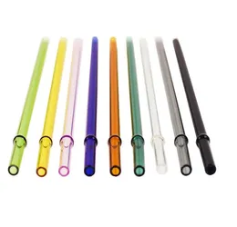 Colorful Glass Drinking Straw High Borosilicate Reusable Glass Straws Heat-Resistant Tea Juice Cocktail Straws