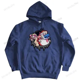 Felpe con cappuccio da uomo Felpa con cappuccio Shubuzhi in cotone di lusso da uomo Ren And Stimpy Art Felpa con cappuccio The Show Felpa con cappuccio unisex Cappotto stile allentato