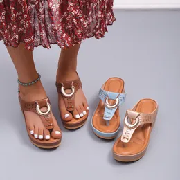 Slippers Summer Women's Sandals Rome Wedges Slippers Causal Platform Beach Shoes Plus Size 43 Flip Flops Comfortable Ladies Slides 230726